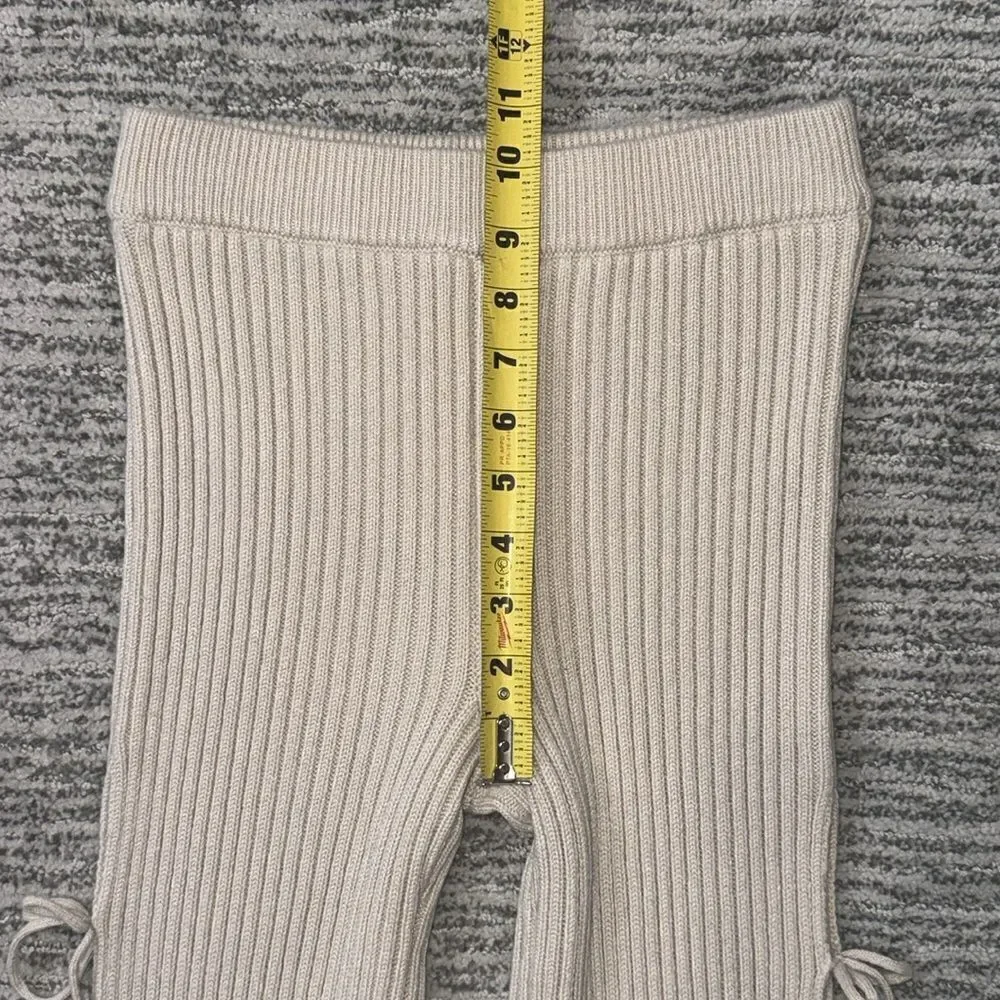 GUIZIO Rib Knit Tie Pant in Light Oat Small Revolve Cashmere